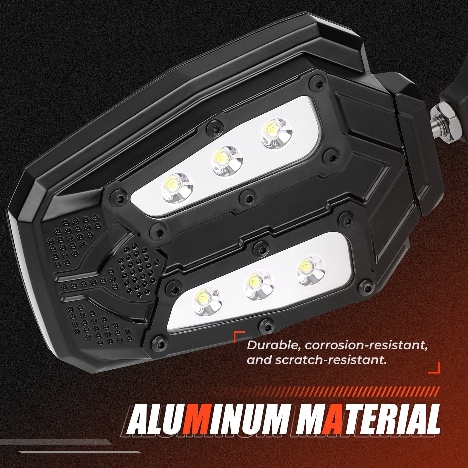 UTV 1.65"-2" Rear View Mirror &1.75"-2" LED Side Mirror - Image 13