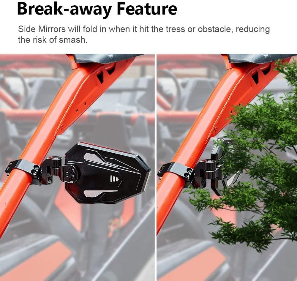 UTV 1.65"-2" Rear View Mirror & 1.75"-2" Adjustable Side Mirror - Image 12