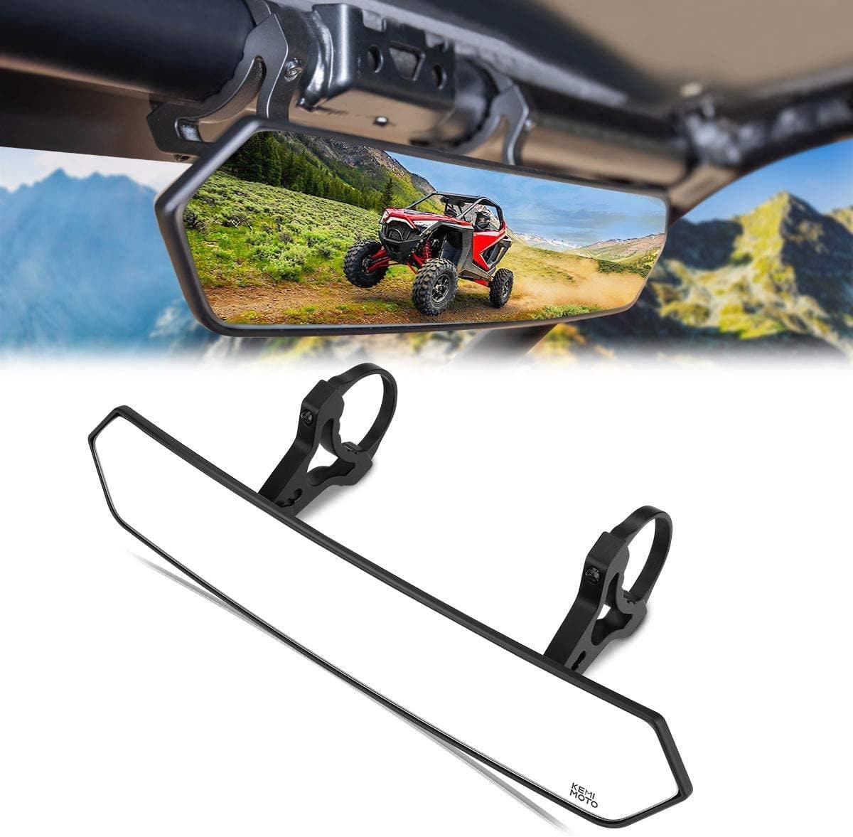 UTV 1.65"-2" Rear View Mirror & 1.75"-2" Adjustable Side Mirror - Image 2