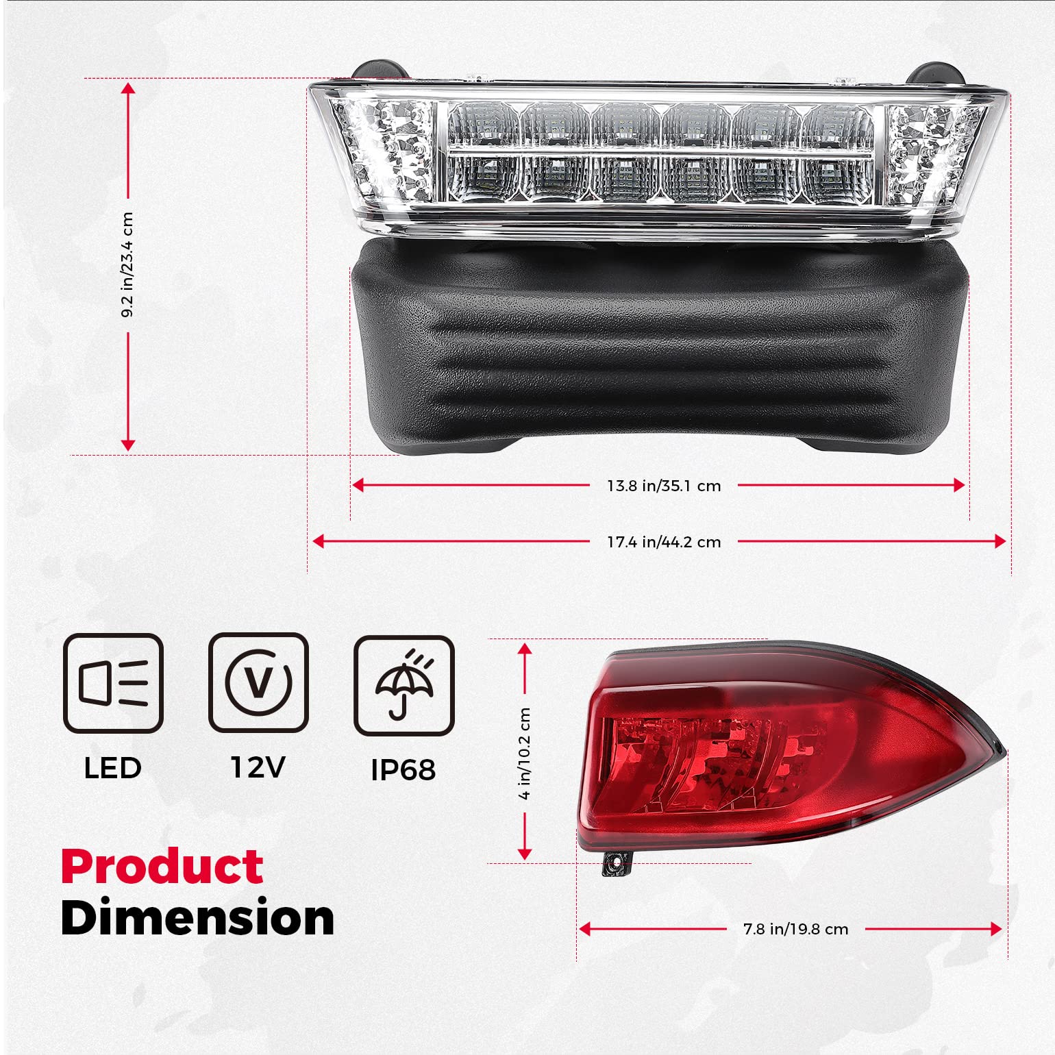 Deluxe 12V Light Headlight Kit For Club Car Precedent 2004-Up - Image 7