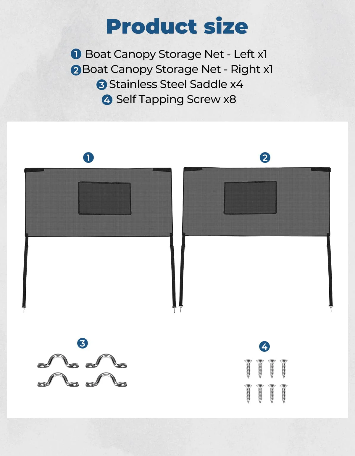 Detachable Mesh Sidewalls for 3 Bow Bimini Tops - Image 6