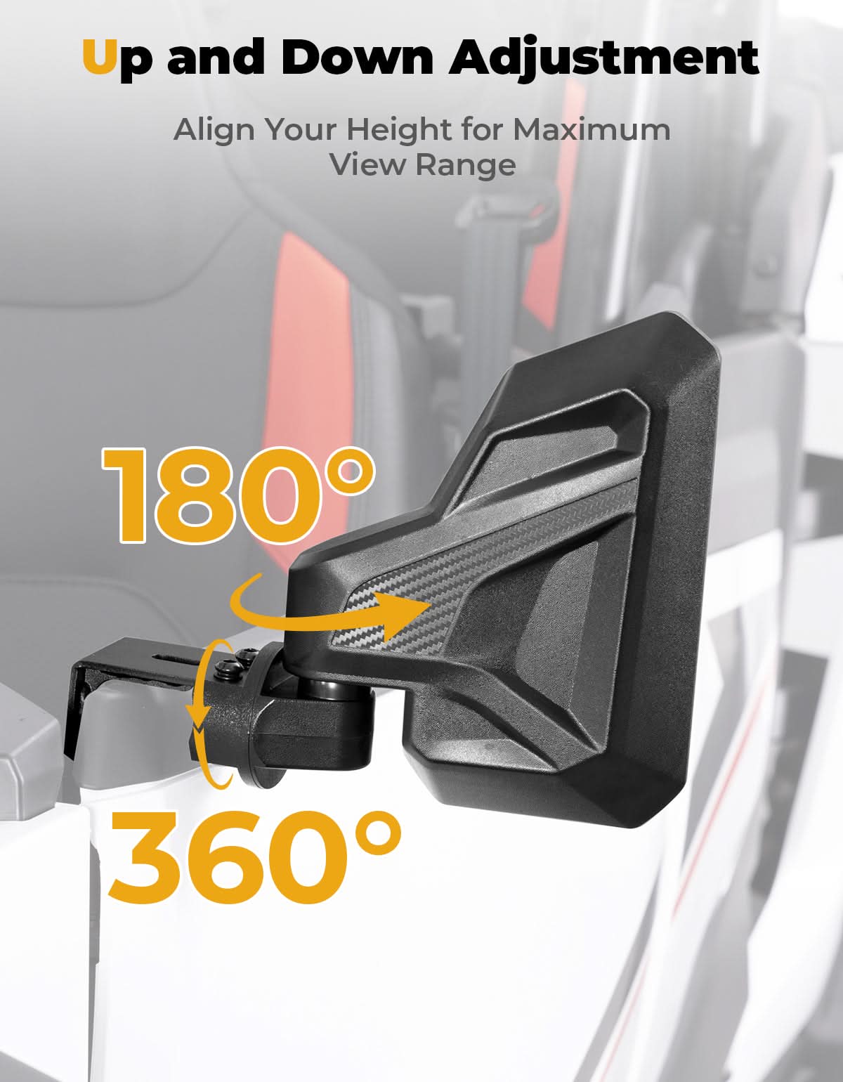 Door Mirrors 2-Segment Convex for Polaris RZR XP 1000 /4 2024-2025 - Image 2