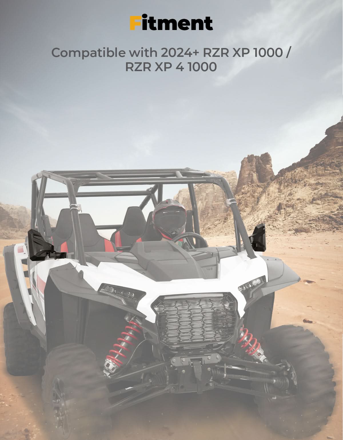 Door Mirrors 2-Segment Convex for Polaris RZR XP 1000 /4 2024-2025 - Image 7