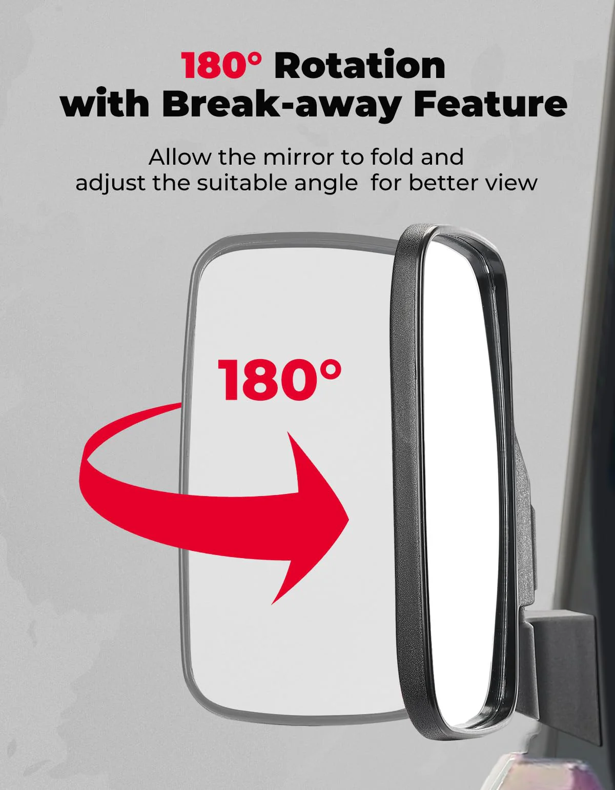 Door Mounted Side View Mirrors for Polaris Ranger/ Commercial Pro XD (1 Pair) - Image 3