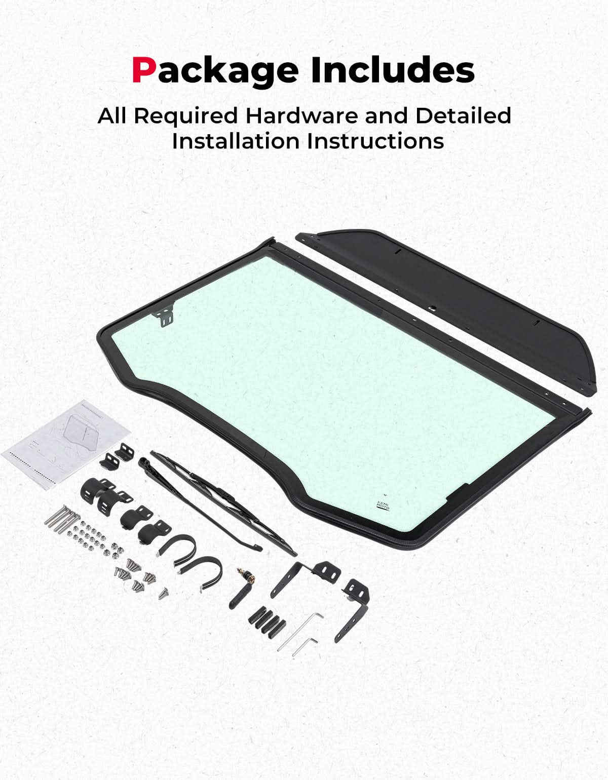 DOT Approved Full Glass Windshield for Can-Am Maverick R / RS / Max 2024–2026 with Wiper - Image 8