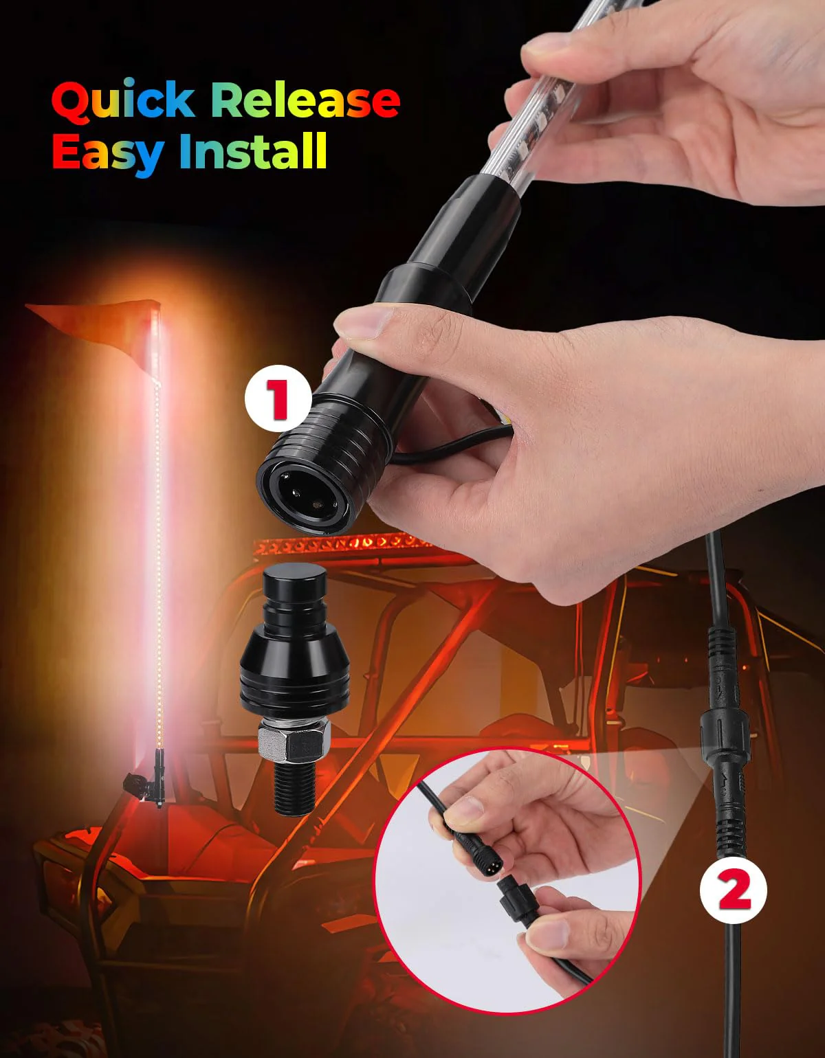 DRL Signal Light & Whip Lights For Can-Am Defender - Image 9