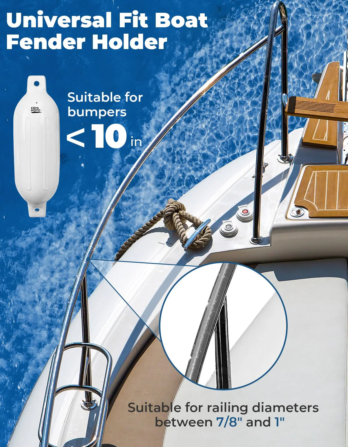 Durable Boat Fender Holders for Boat Bumper Below 10 Inches - Image 5
