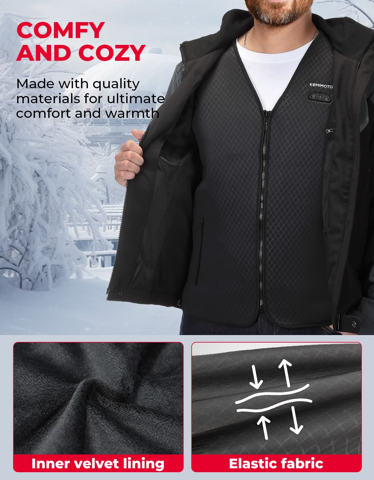 Men’s Heated Vest – Electric Warming Vest for Hunting & Winter Sports (No Battery) - Image 3