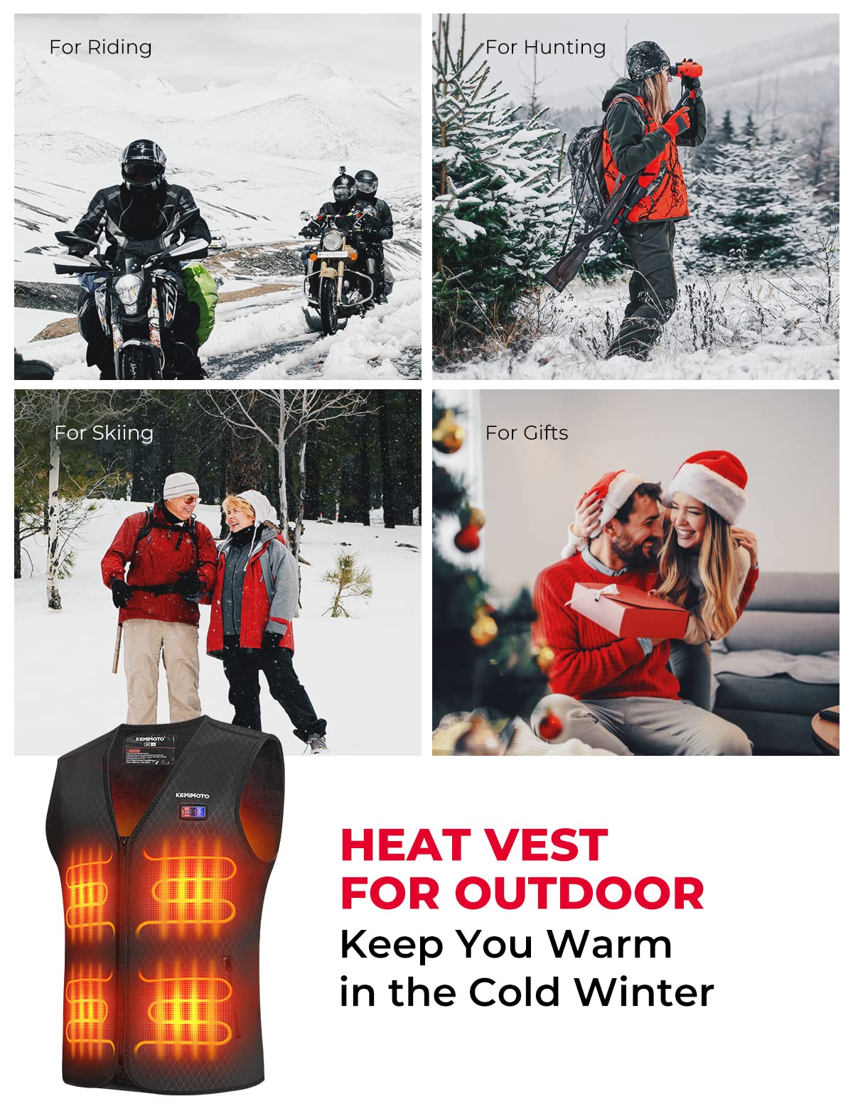 Electric Heated Vest for Men Winter Hunting (No Battery) - Image 4