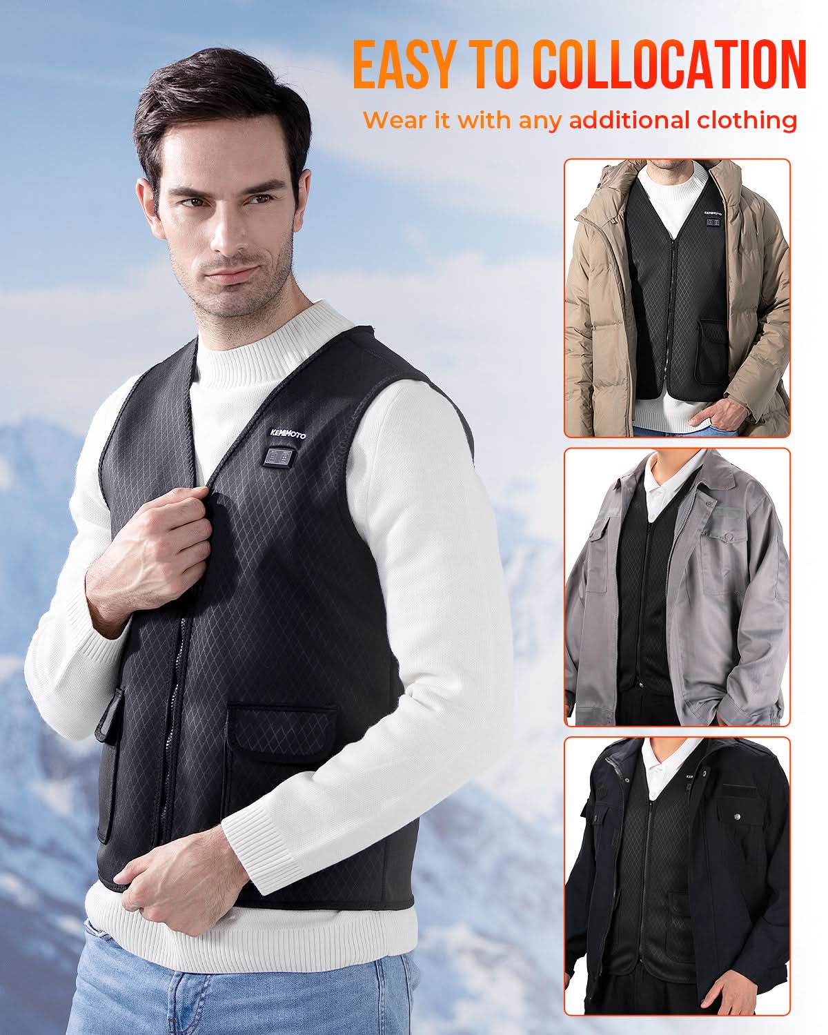 Electric Heated Vest for Men Winter Hunting (No Battery) - Image 9