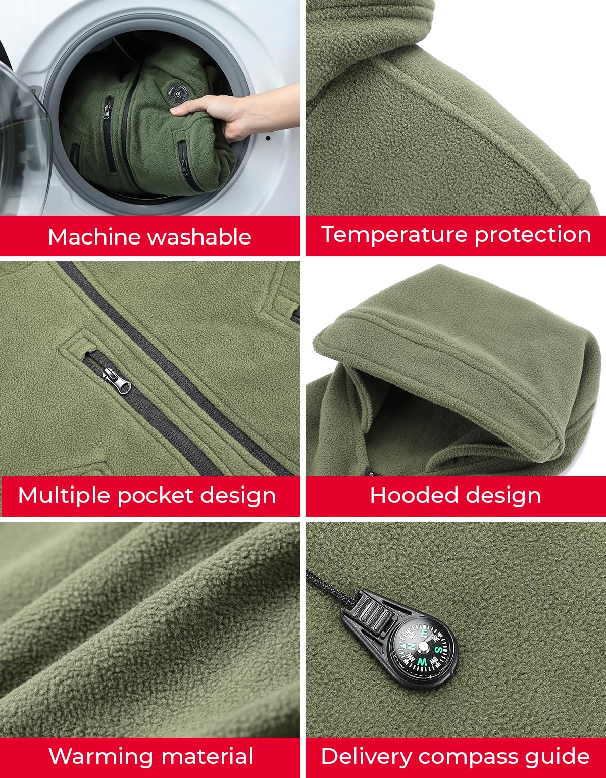 Electric Hooded Sweatshirt with 12V 20000mAh Battery Pack - Image 7