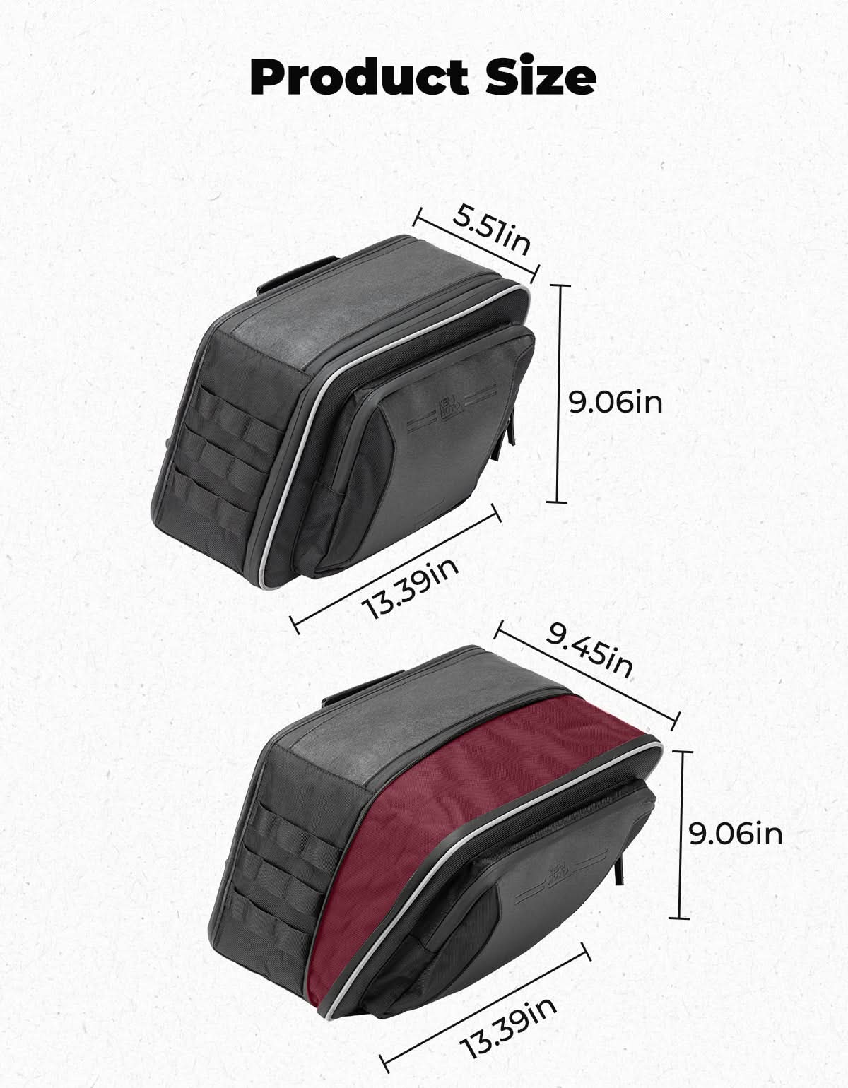 Expandable Saddlebags For Motorcycle Cruiser - Image 6