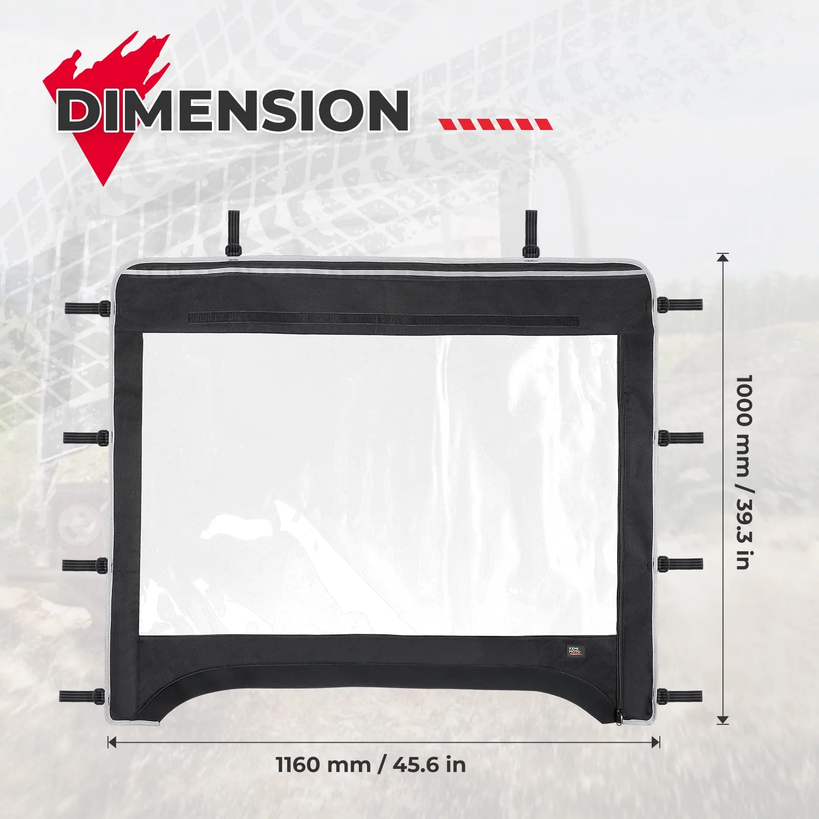 600D Oxford Fabric Front Windshield for Kawasaki Mule 610 600 SX 600 - Image 6