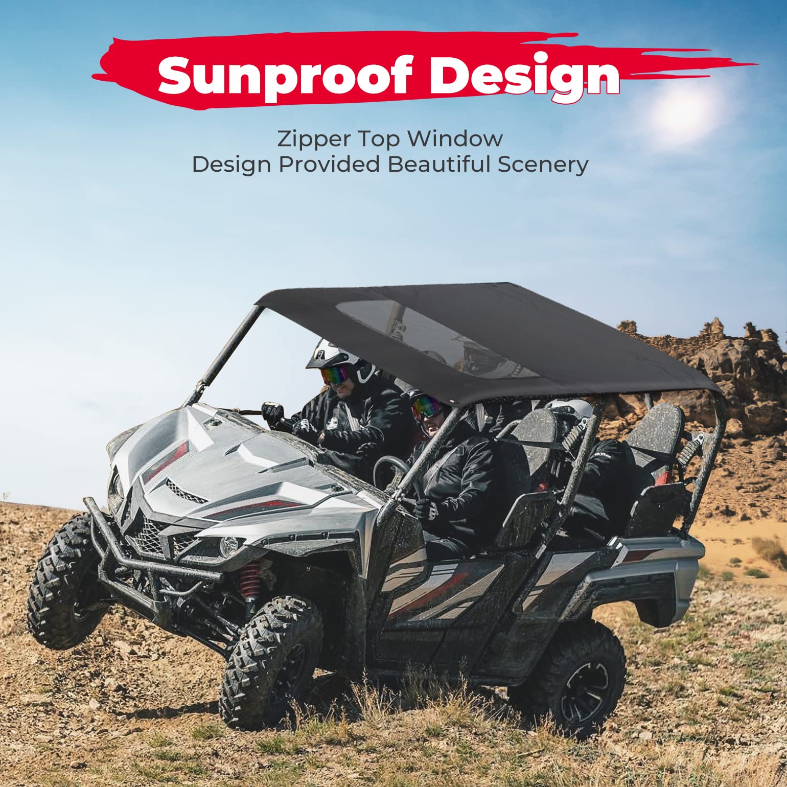 Fabric Soft Roof For Yamaha Wolverine X4/SE (2018-2020) - Image 4