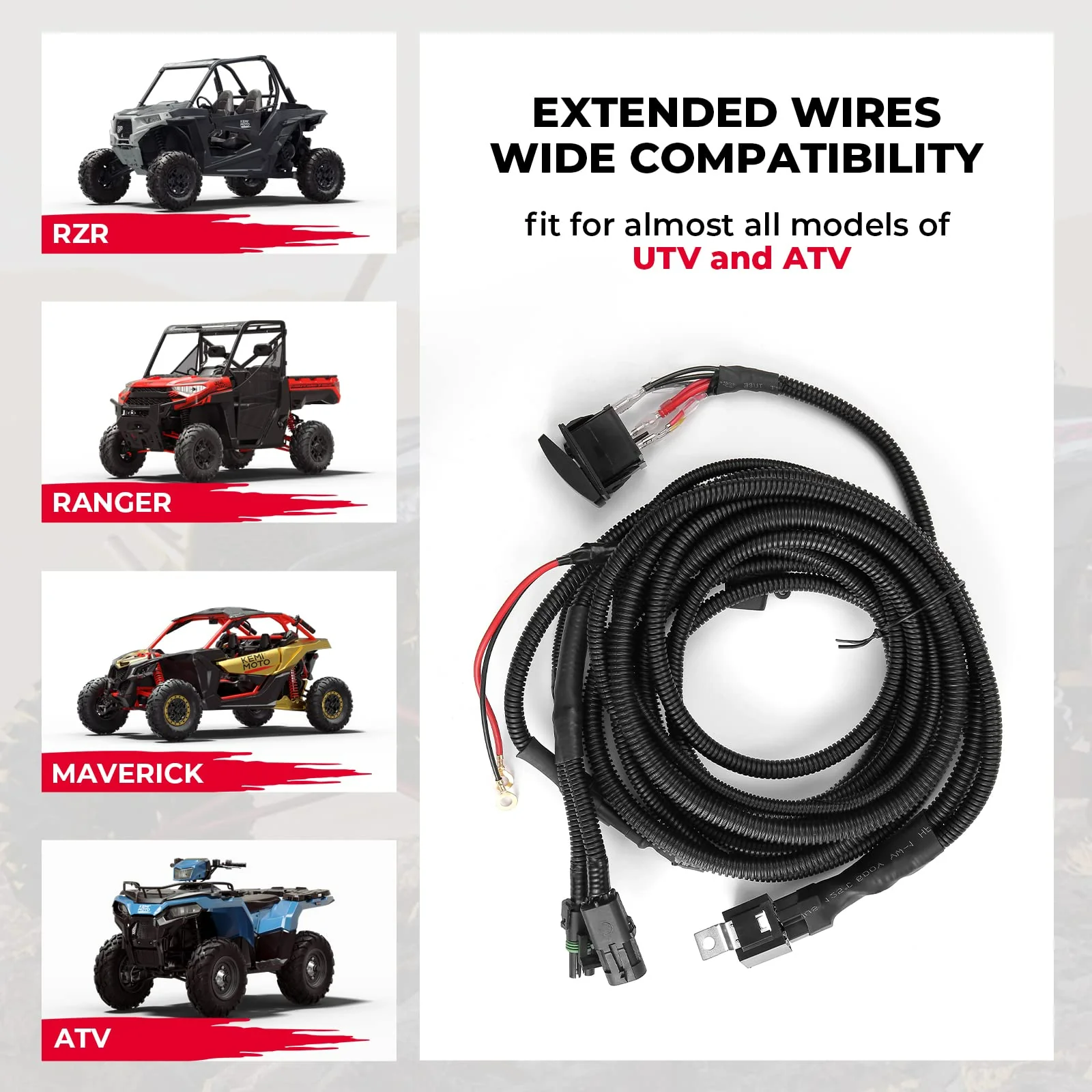 ATV/UTV Fan Override Switch Kit  with Relay For Polaris, Can-Am - Image 4