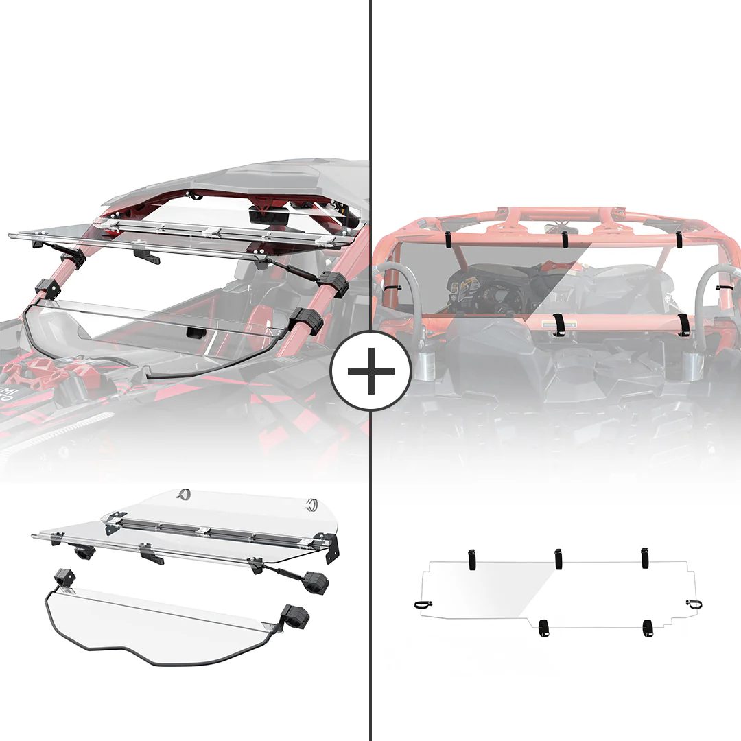 Flip and Rear Windshields for Can Am Maverick X3/ X3 Max 2017-2023