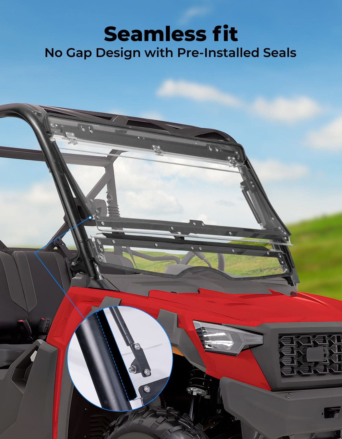 3-in-1 Flip Front Windshield for 2020+ Tracker 800SX - Image 4