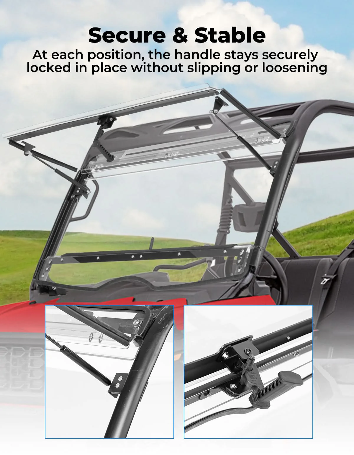 3-in-1 Flip Front Windshield for 2020+ Tracker 800SX - Image 7