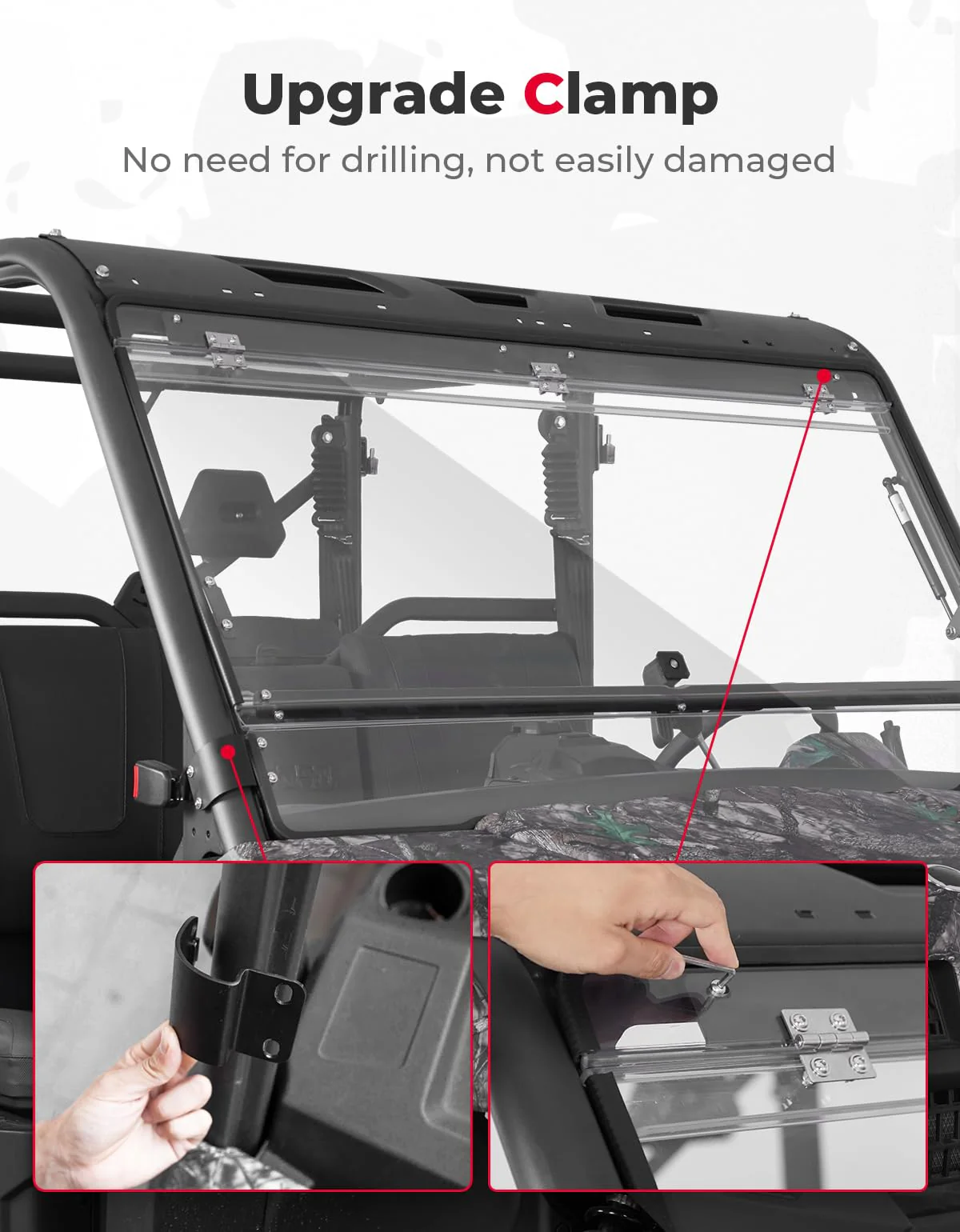 Flip & Rear Windshield for CFMOTO UFORCE 1000/1000XL - Image 10