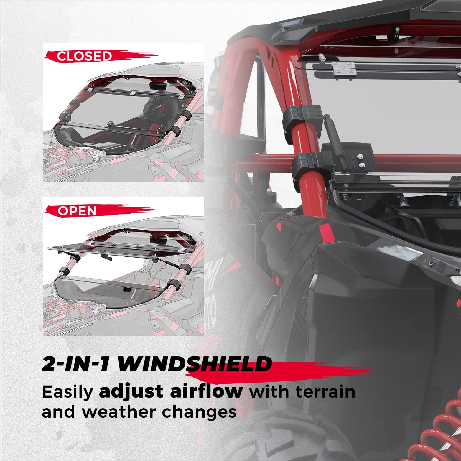Flip Windshield and Soft Cab Enclosures for 2017+ Can Am Maverick X3 - Image 6