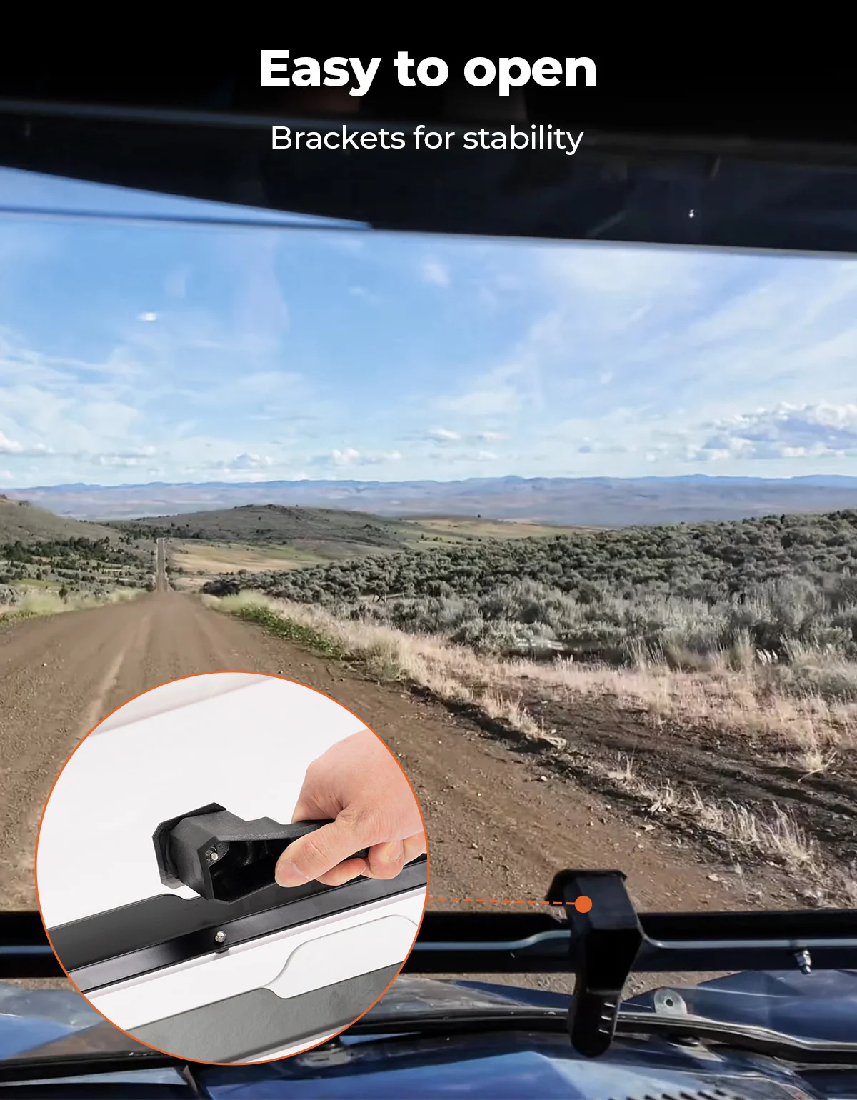 Flip Windshield for Can-Am Commander 800 / 1000 2011-2020 - Image 3