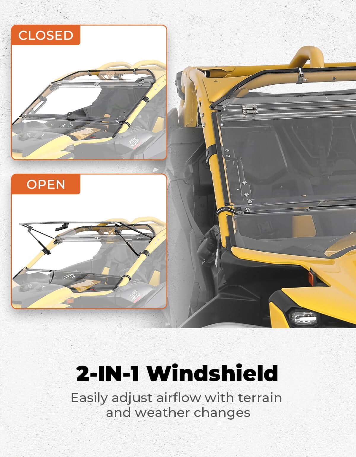 Flip Windshield Scratch Resistant for Can-Am Maverick R 2024+ - Image 3