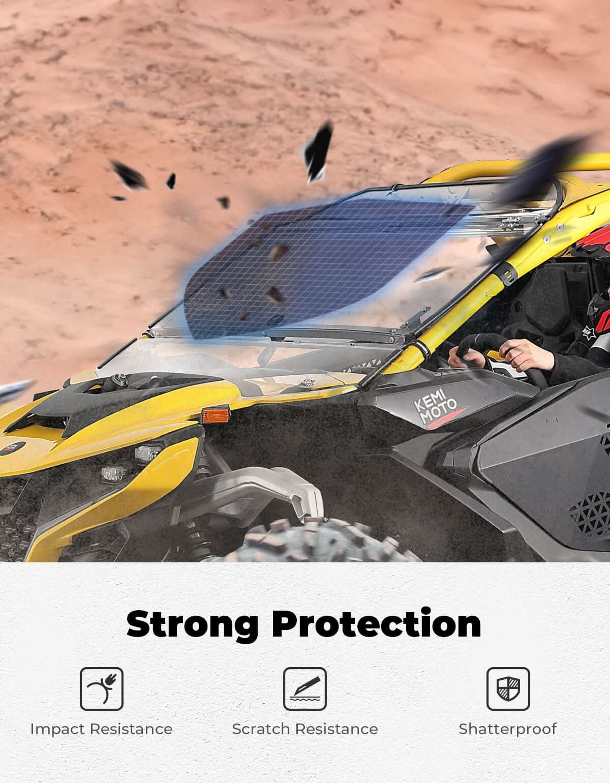 Flip Windshield Scratch Resistant for Can-Am Maverick R 2024+ - Image 5