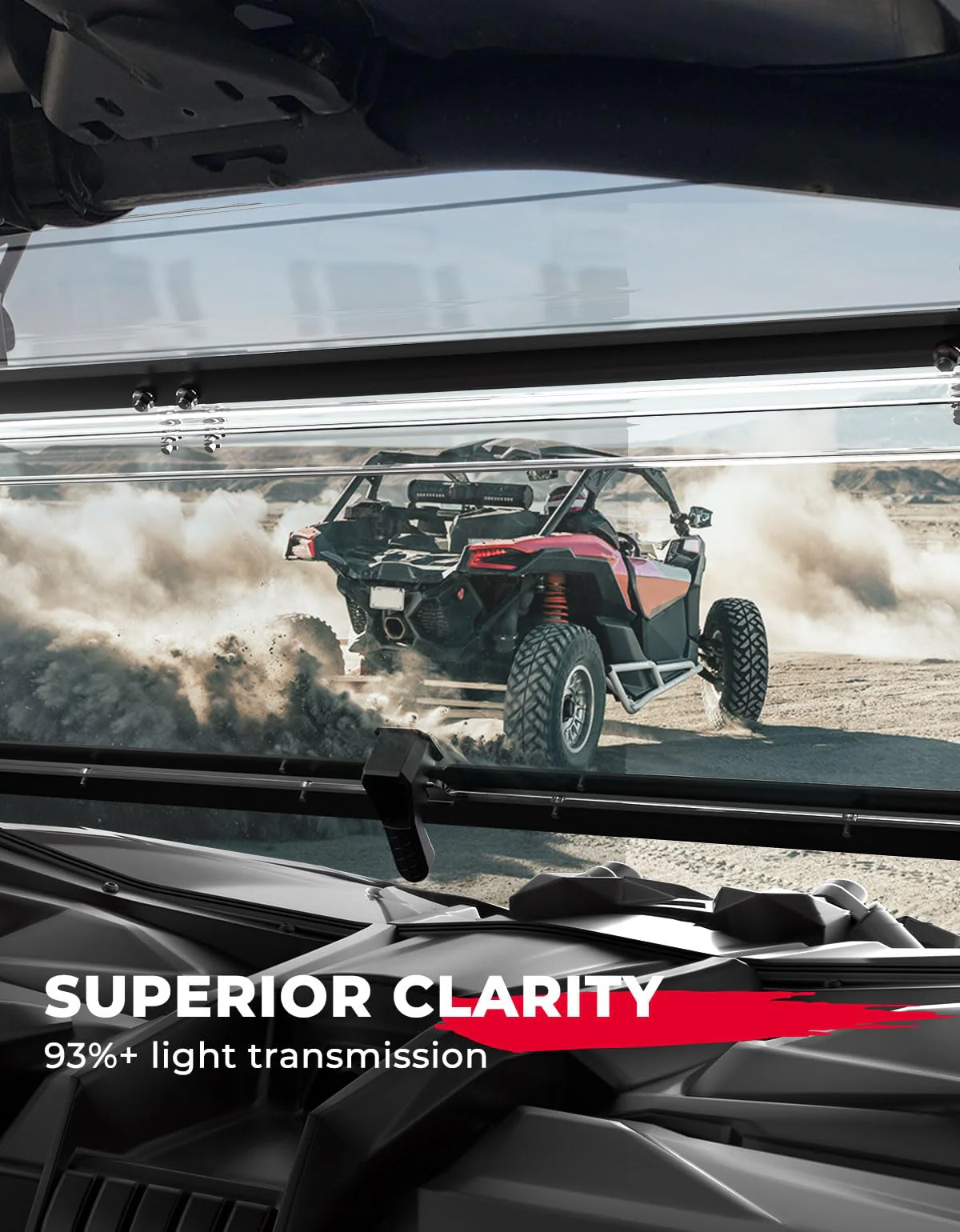 Scratch Resistant PC Flip Windshield for Can Am Maverick X3 - Image 3