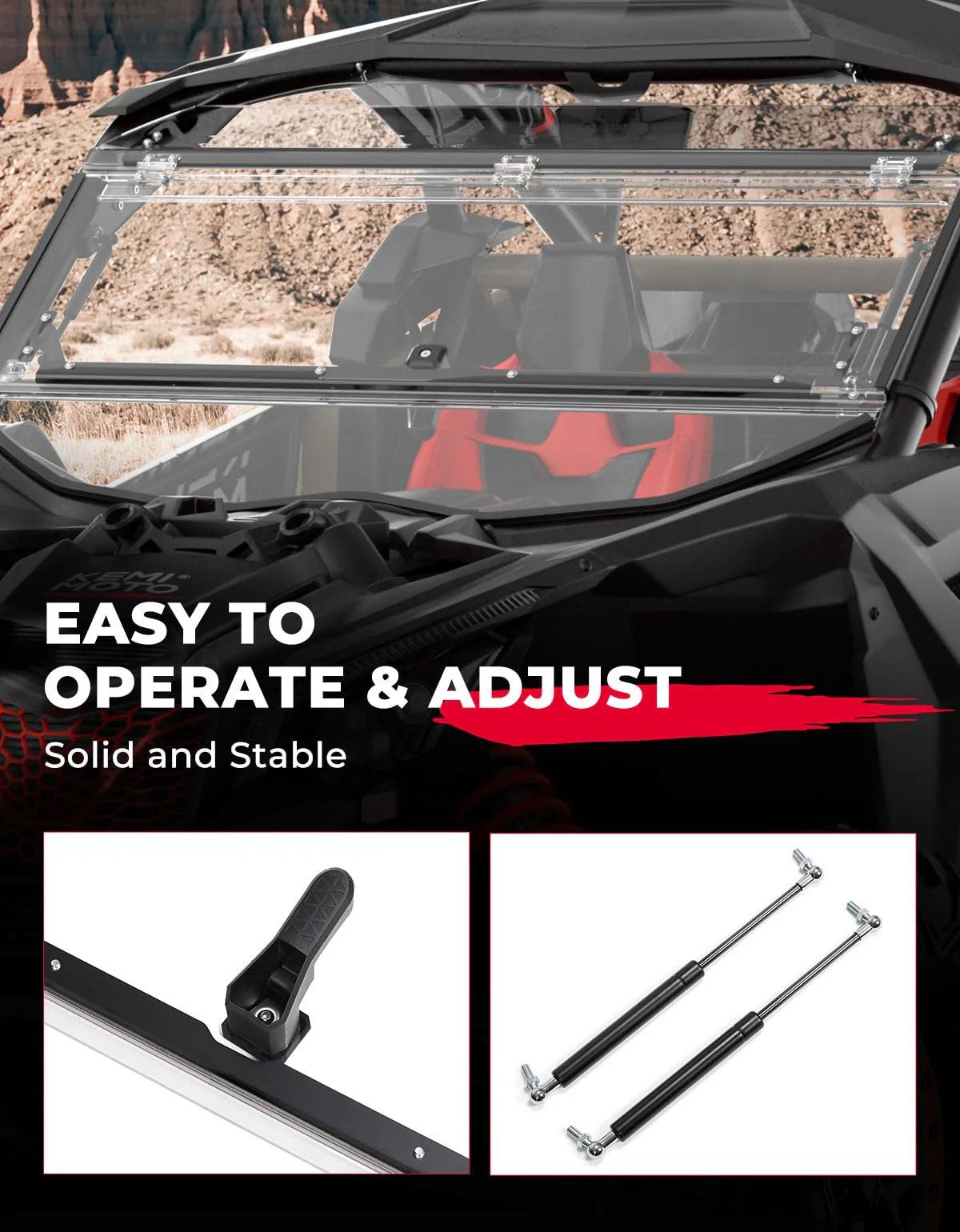 Scratch Resistant PC Flip Windshield for Can Am Maverick X3 - Image 6