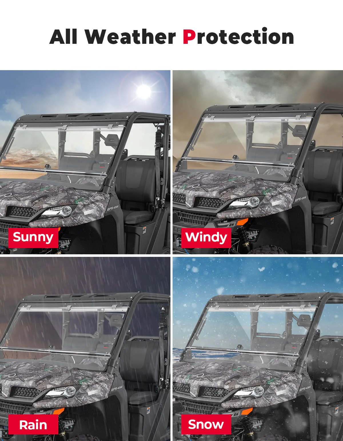 2-IN-1 Flip Windshield for CFMOTO UForce 1000 / 1000XL - Image 7