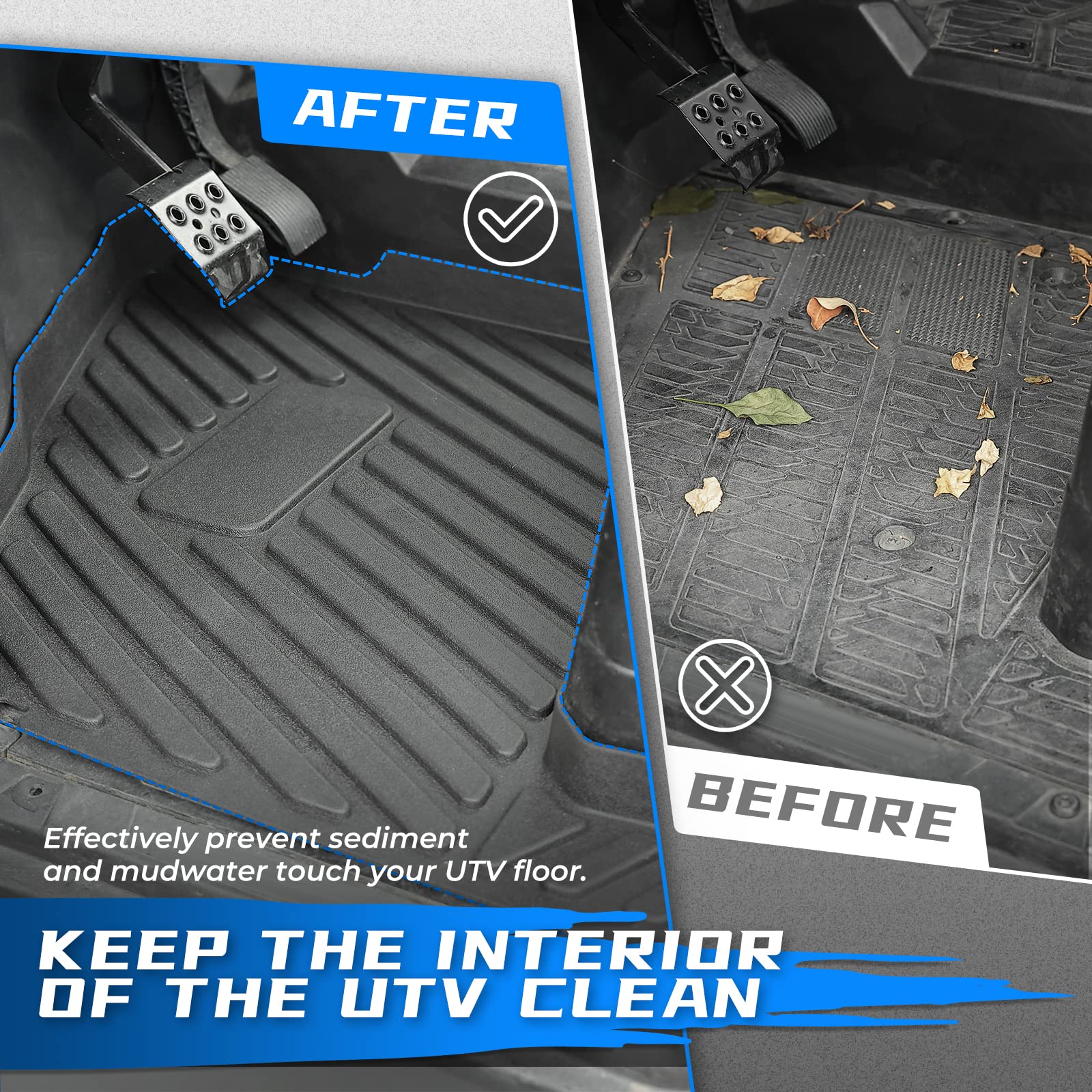 Floor Mats for Polaris Ranger Crew XP 1000 (2019-2024) 4 Pcs - Image 2