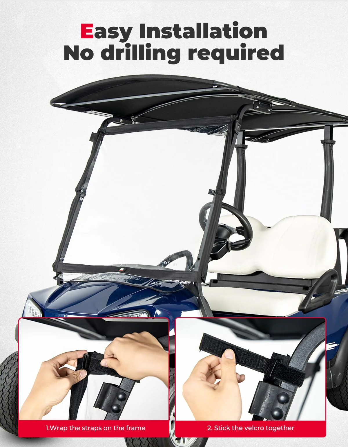 Foldable Golf Cart Windshield - Image 3