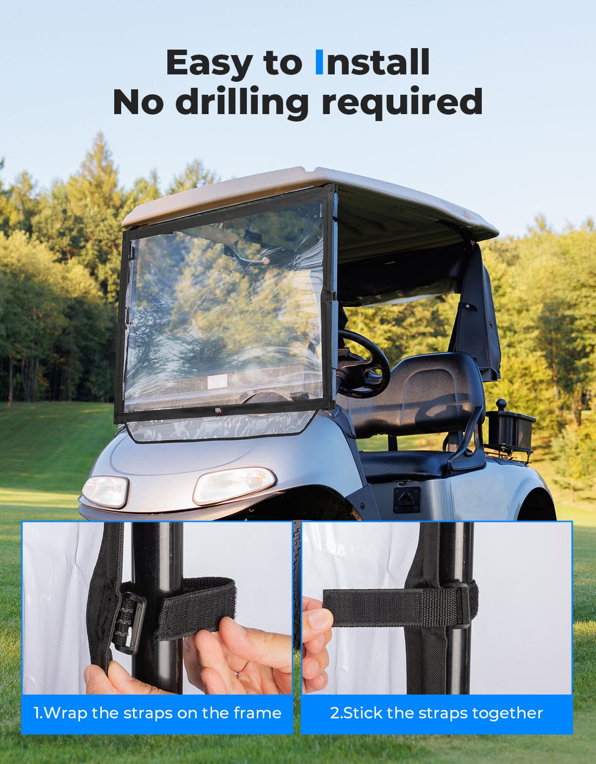 Foldable Golf Cart Windshield for EZGO RXV - Image 6
