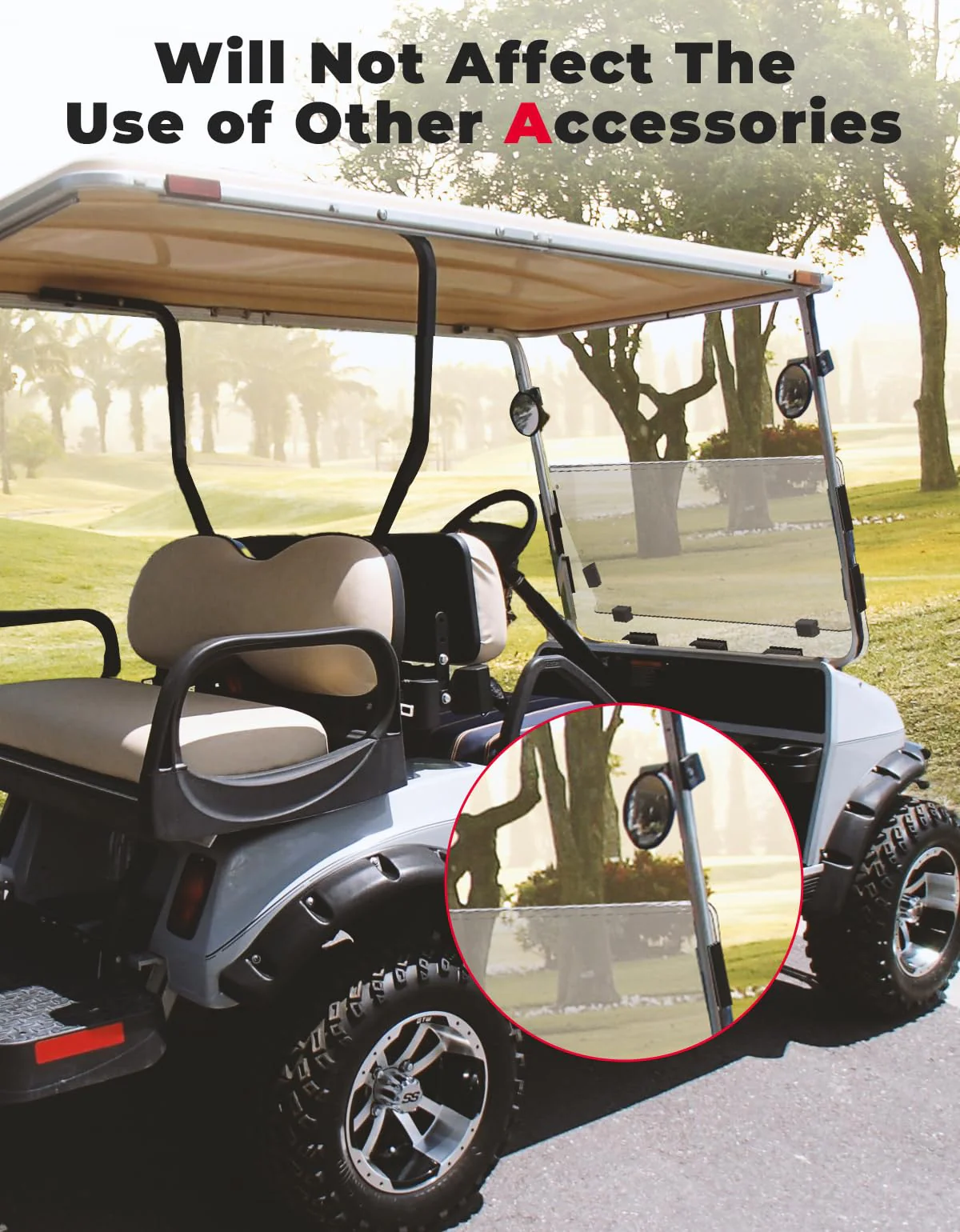 Clear Foldable Golf Cart Windshield for Club Car DS 2000+ - Image 7