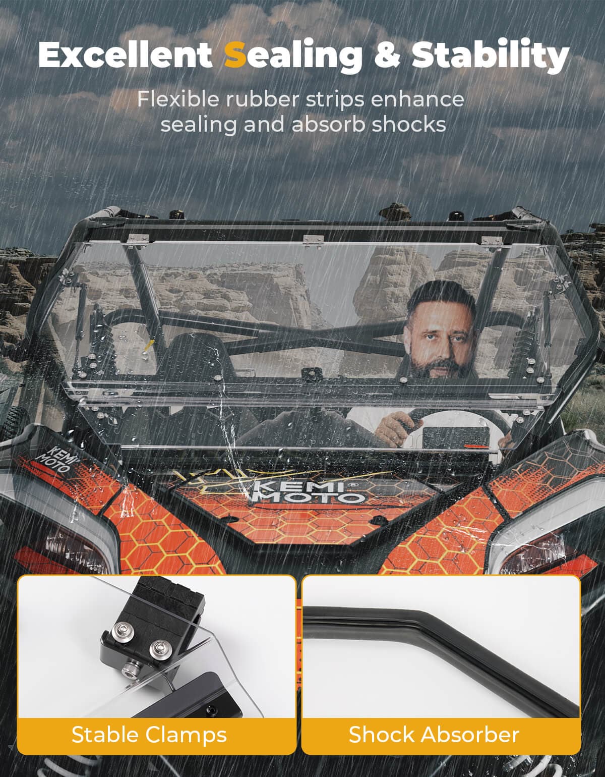Folding 2-in-1 Flip Windshield for CFMOTO ZForce 950 - Image 4