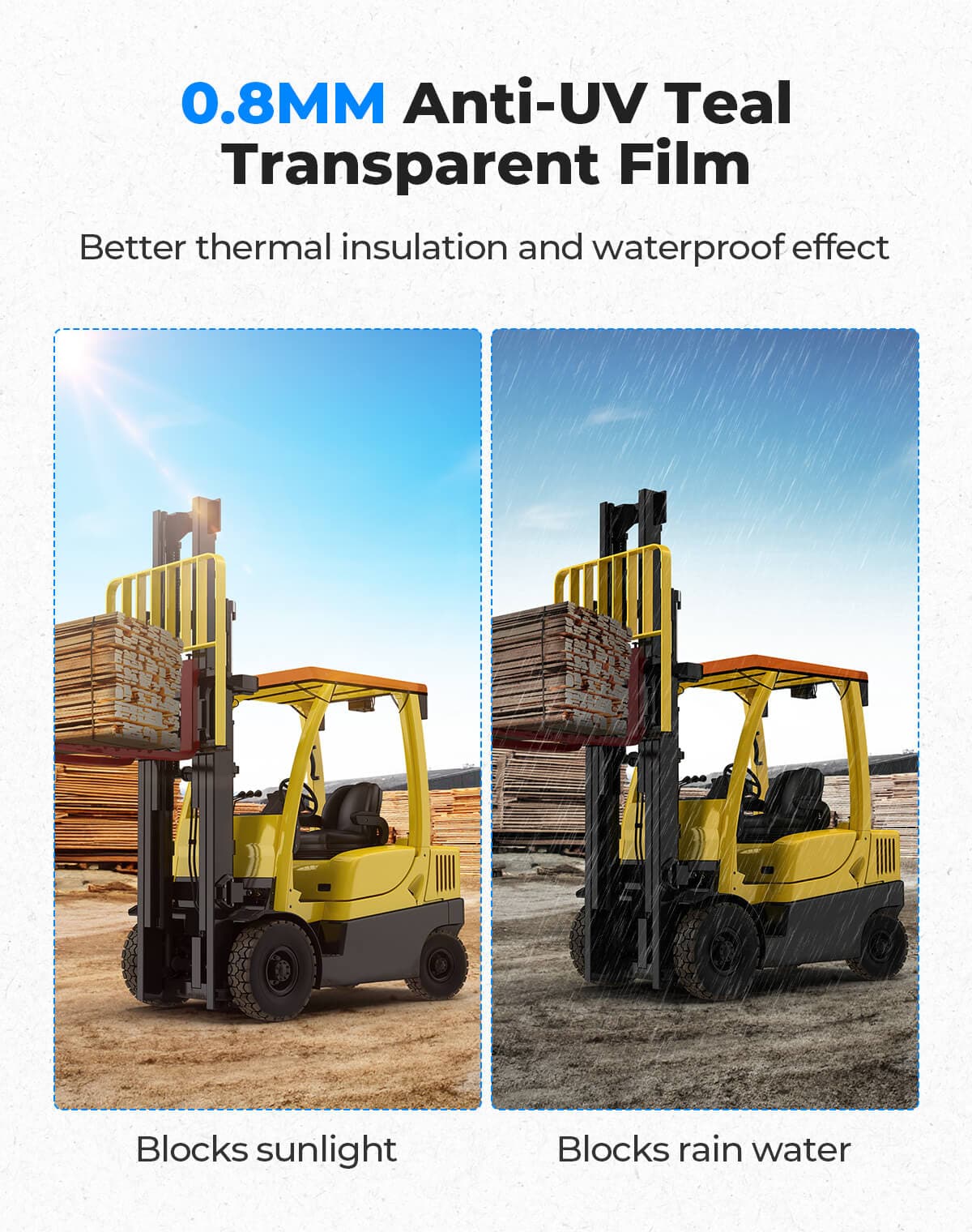 Forklift Anti-UV Shade Cover Waterproof 51in x 43in - Image 4