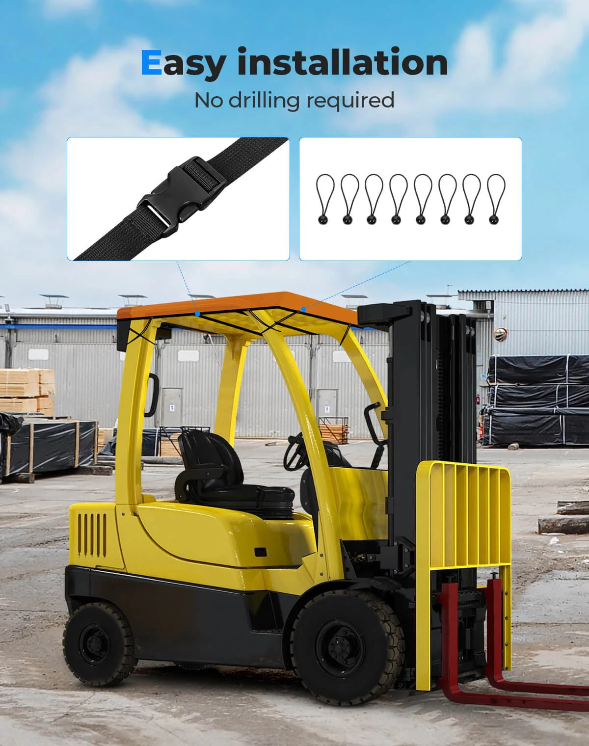 Forklift Anti-UV Shade Cover Waterproof 51in x 43in - Image 5