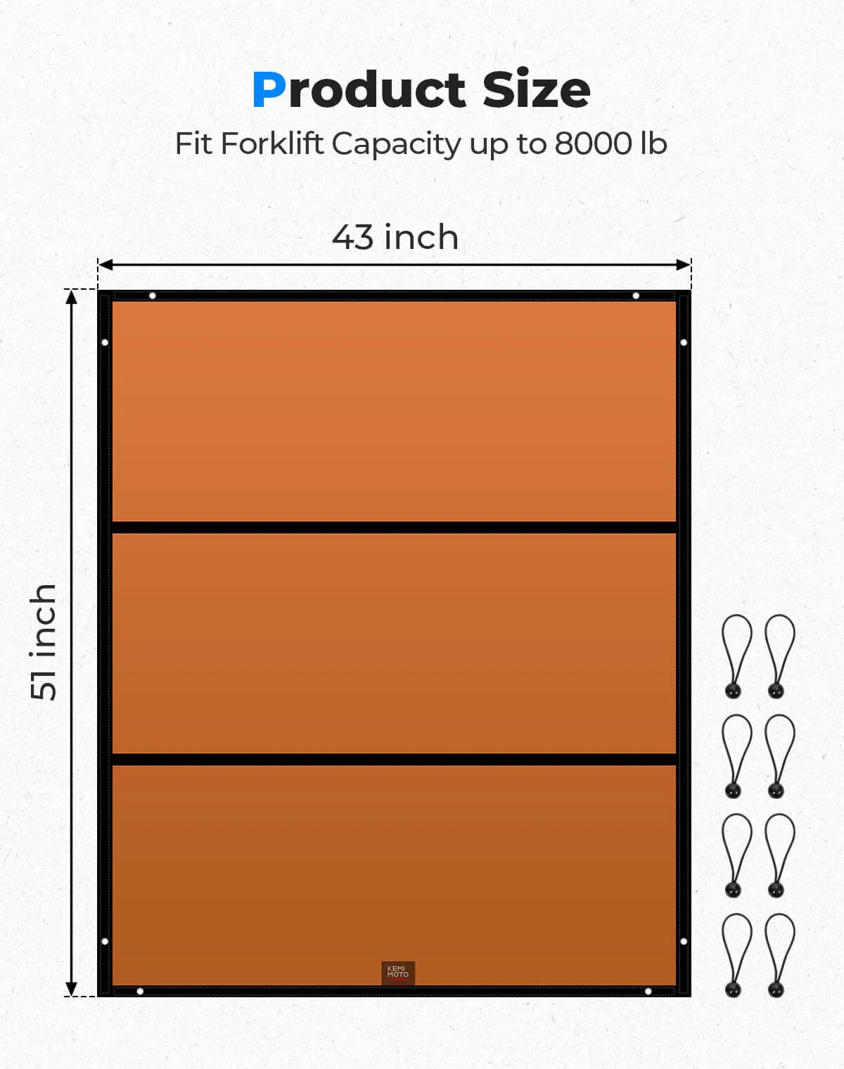 Forklift Anti-UV Shade Cover Waterproof 51in x 43in - Image 7