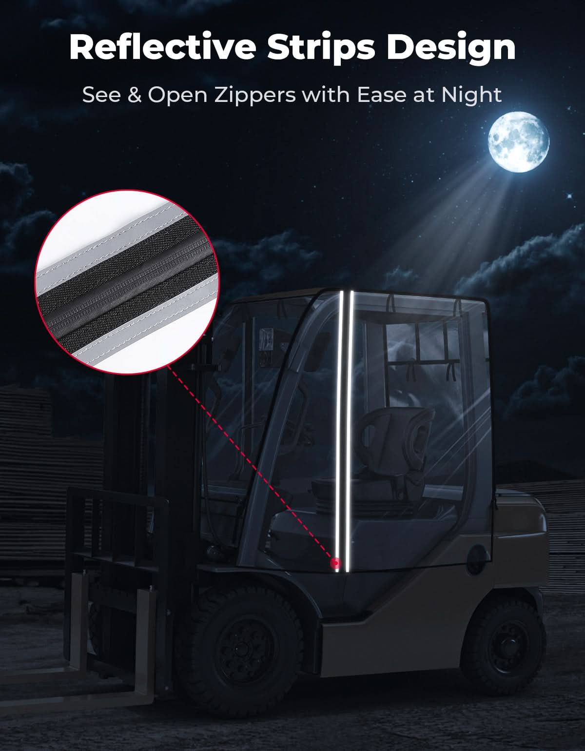 Forklift Cover for Rain with Rear Window, Waterproof Cab Enclosure Clear Fork Truck,Fit Forklift up to 6000lb / 8000 lb - Image 5