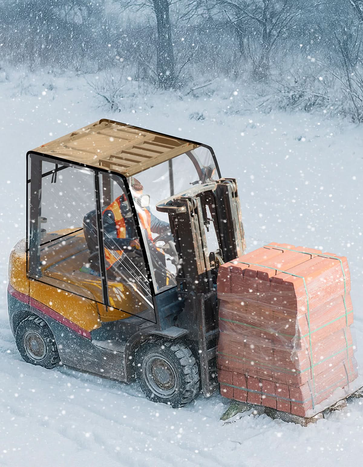 Forklift Cover for Rain with Rear Window, Waterproof Cab Enclosure Clear Fork Truck,Fit Forklift up to 6000lb / 8000 lb - Image 9