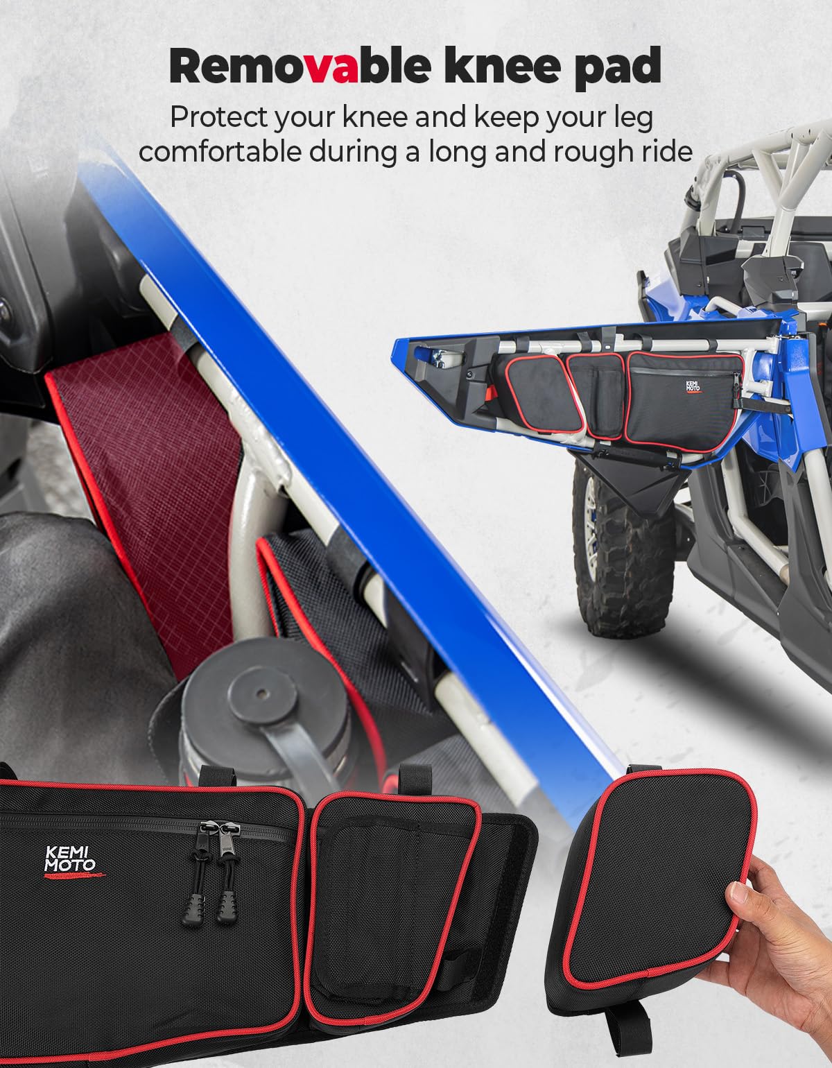 Front and Rear Door Bags for Can-Am Maverick X3 Max - Red - Image 6