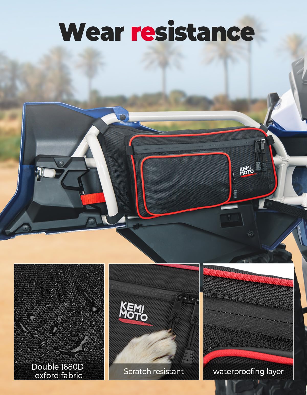 Front and Rear Door Bags for Can-Am Maverick X3 Max - Red - Image 8