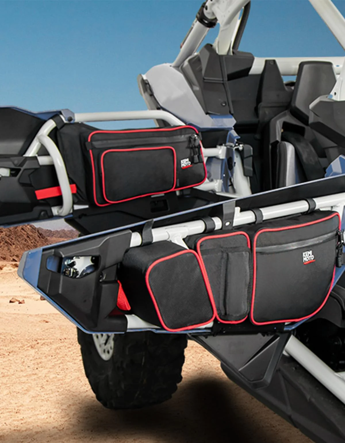 Front and Rear Door Bags for Can-Am Maverick X3 Max - Red - Image 9