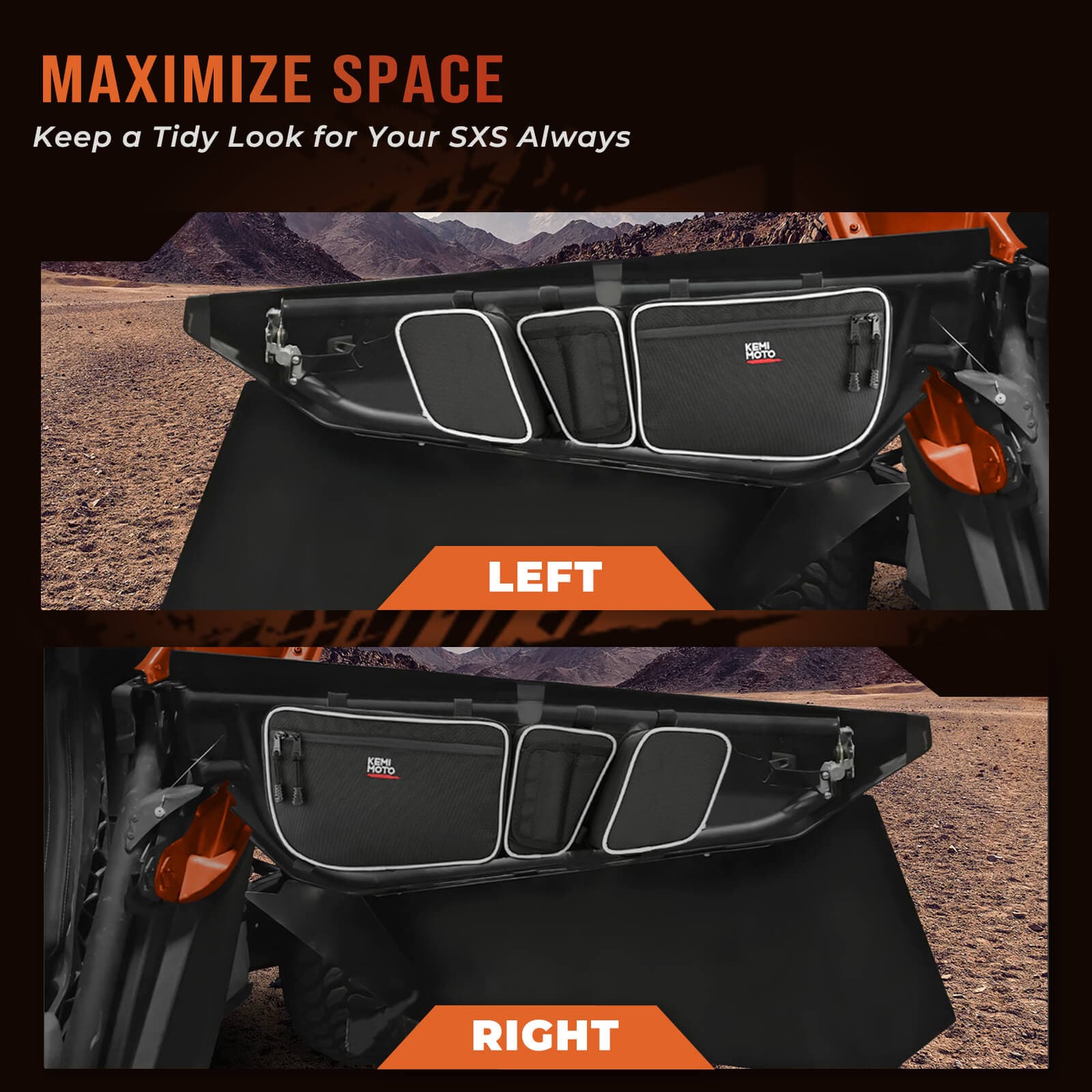 Front Door Bags & Center Storage Bag for Can-Am Maverick X3 - Image 4