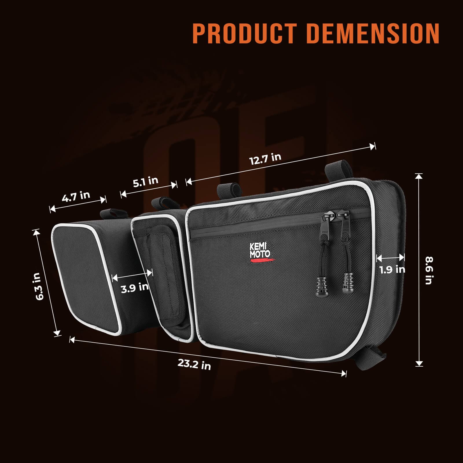 Front Door Bags & Center Storage Bag for Can-Am Maverick X3 - Image 7