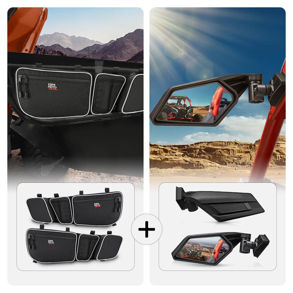 Front Door Storage Bags & Side View Mirror for Can-Am Maverick X3 - Image 10