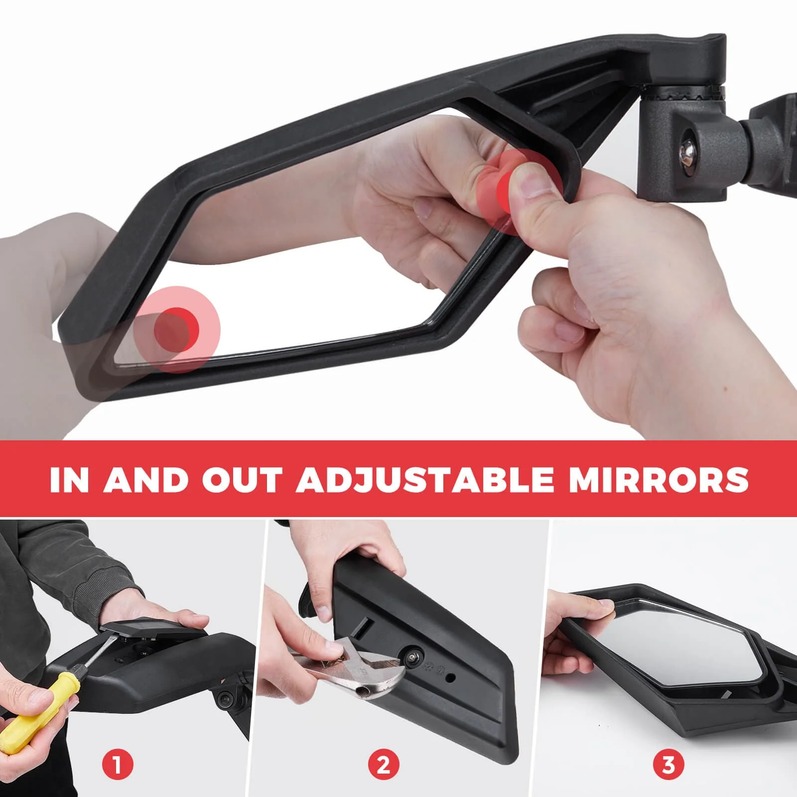Front Door Storage Bags & Side View Mirror for Can-Am Maverick X3 - Image 8