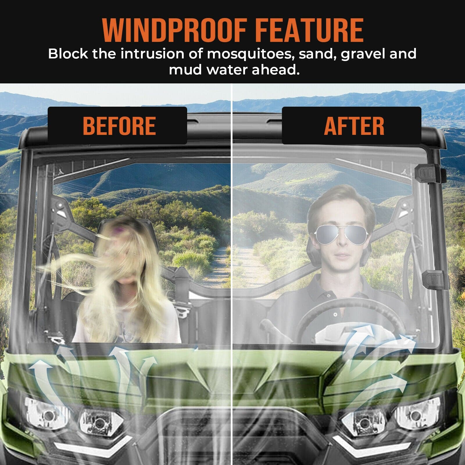 Front Full Windshield for Can Am Defender HD 5 /8 /10 /MAX - Image 4