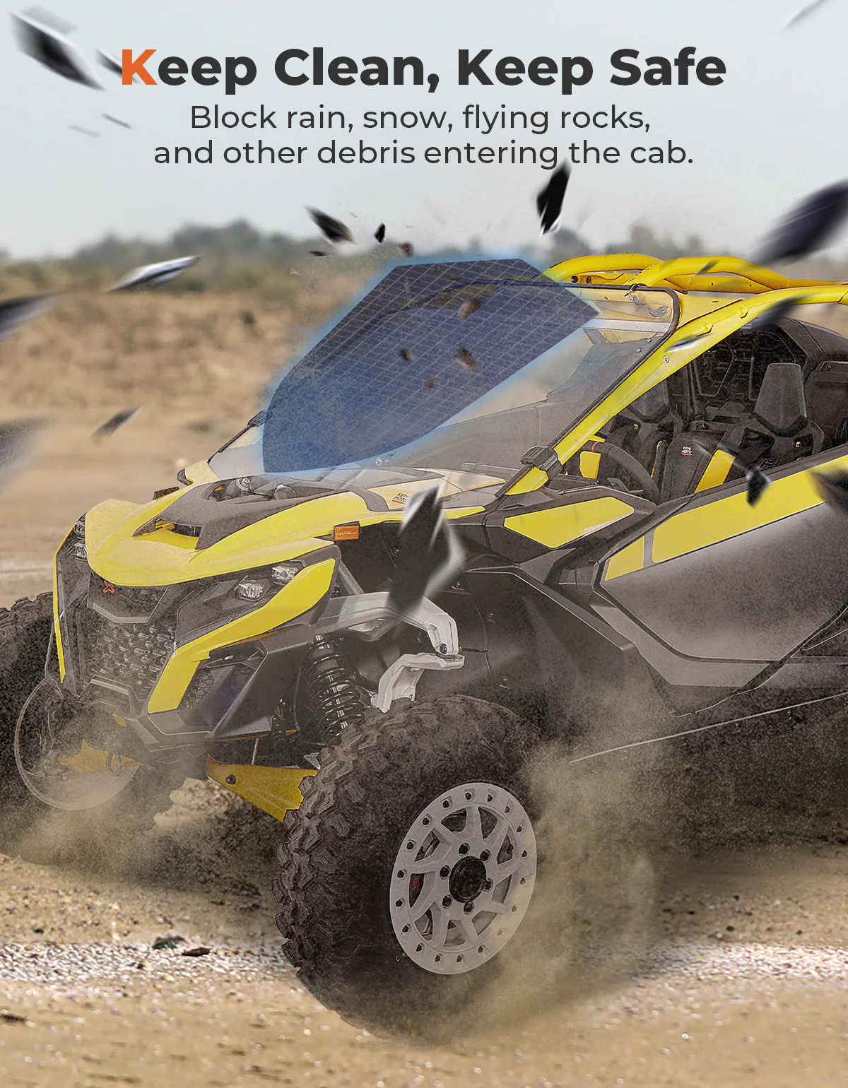 Front Full Windshield for Can Am Maverick R 2024+ - Image 2