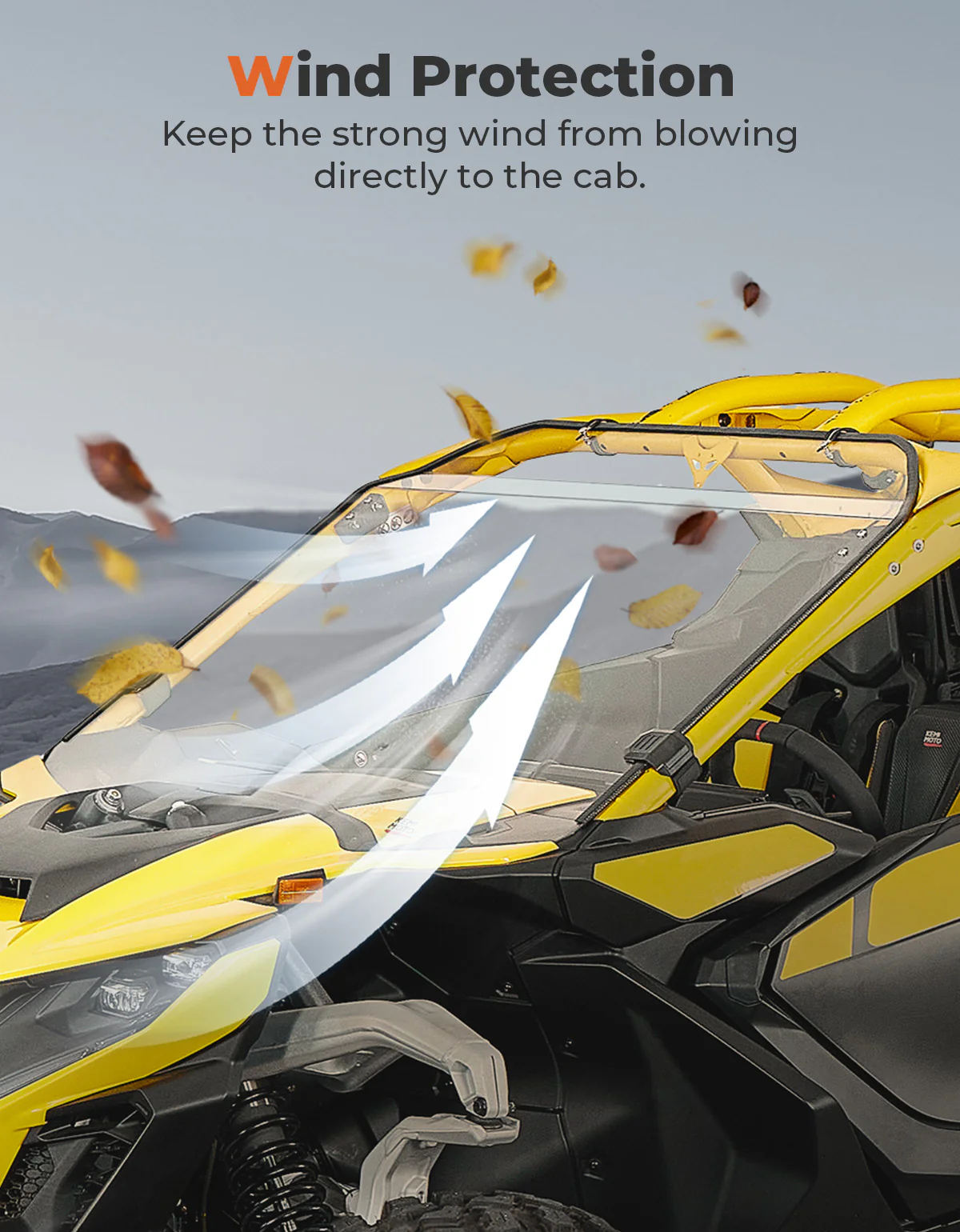 Front Full Windshield for Can Am Maverick R 2024+ - Image 3
